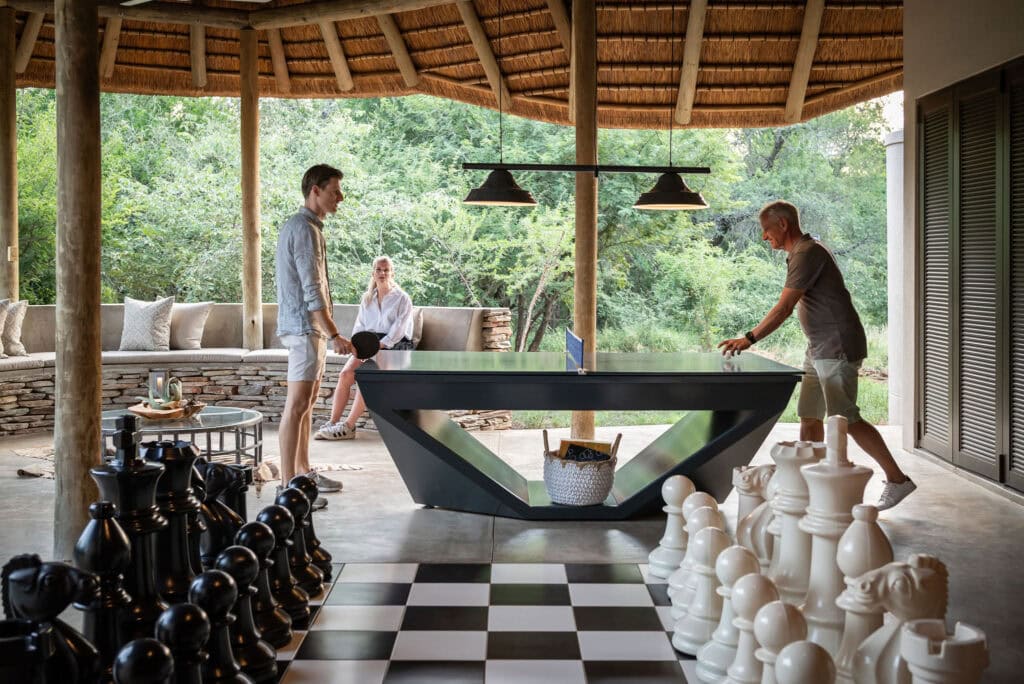 Playing table tennis at Villa Kudu
